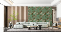 Elegancia botánica en tonos sepia y jade. Wallpaper⁠