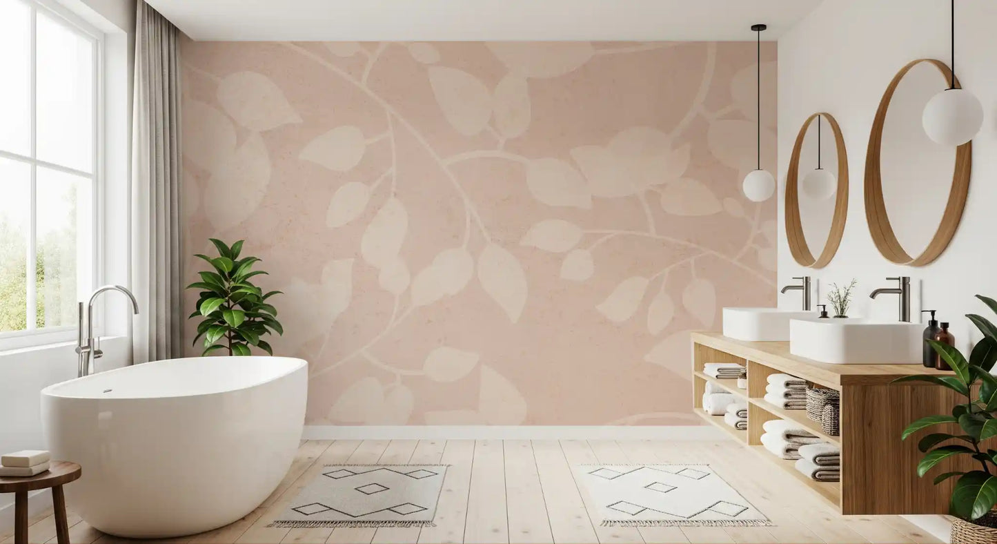 Botanical Embrace Blush Wall Mural