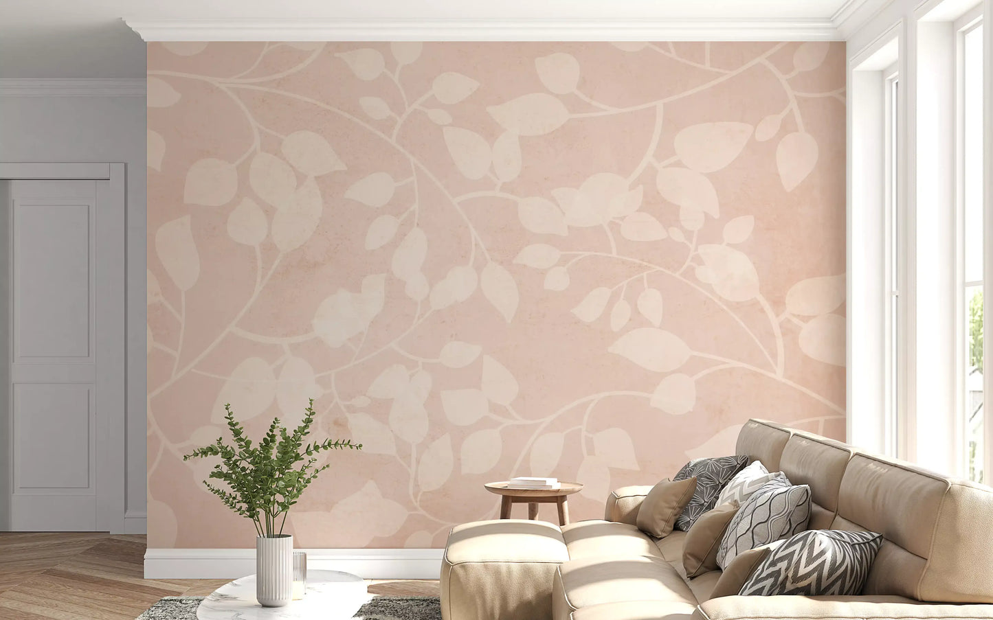Botanical Embrace Blush Wall Mural