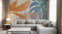 Tropical Leaves Muted Wall Mural