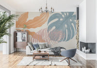 Tropical Leaves Muted Wall Mural