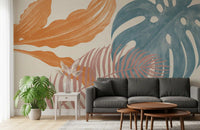 Tropical Leaves Muted Wall Mural