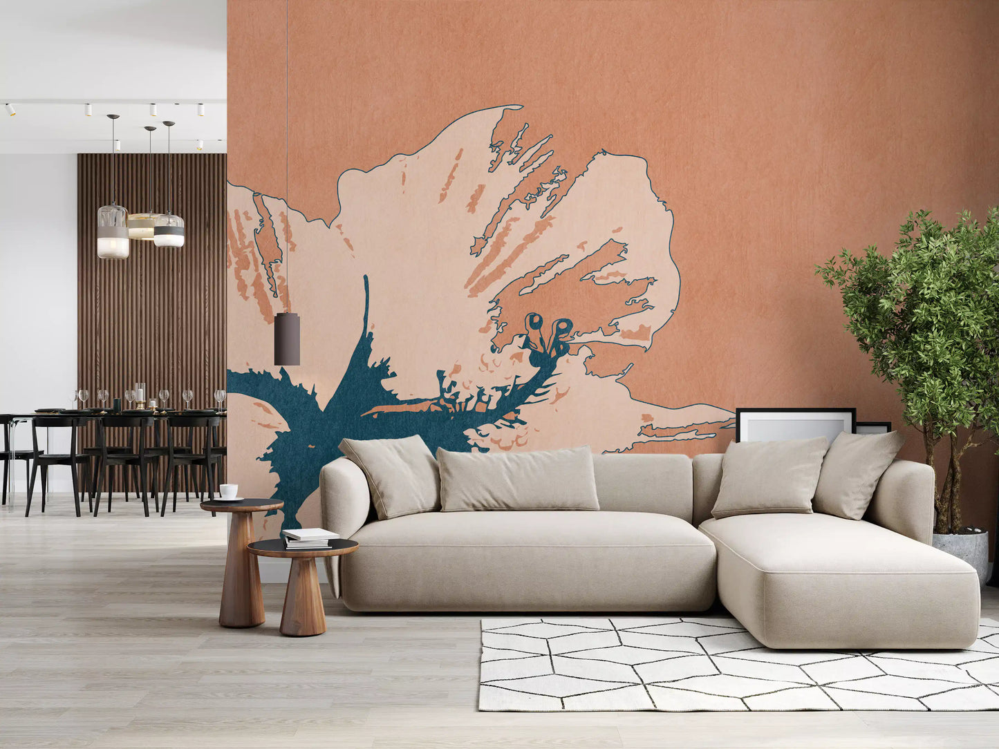 Tropical Ink Flower Wall Mural