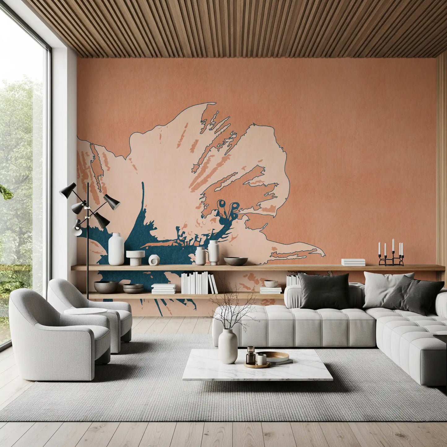 Tropical Ink Flower Wall Mural