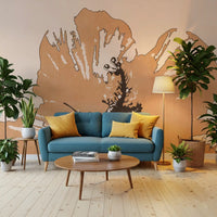 Terra Bloom Silhouette Wall Mural