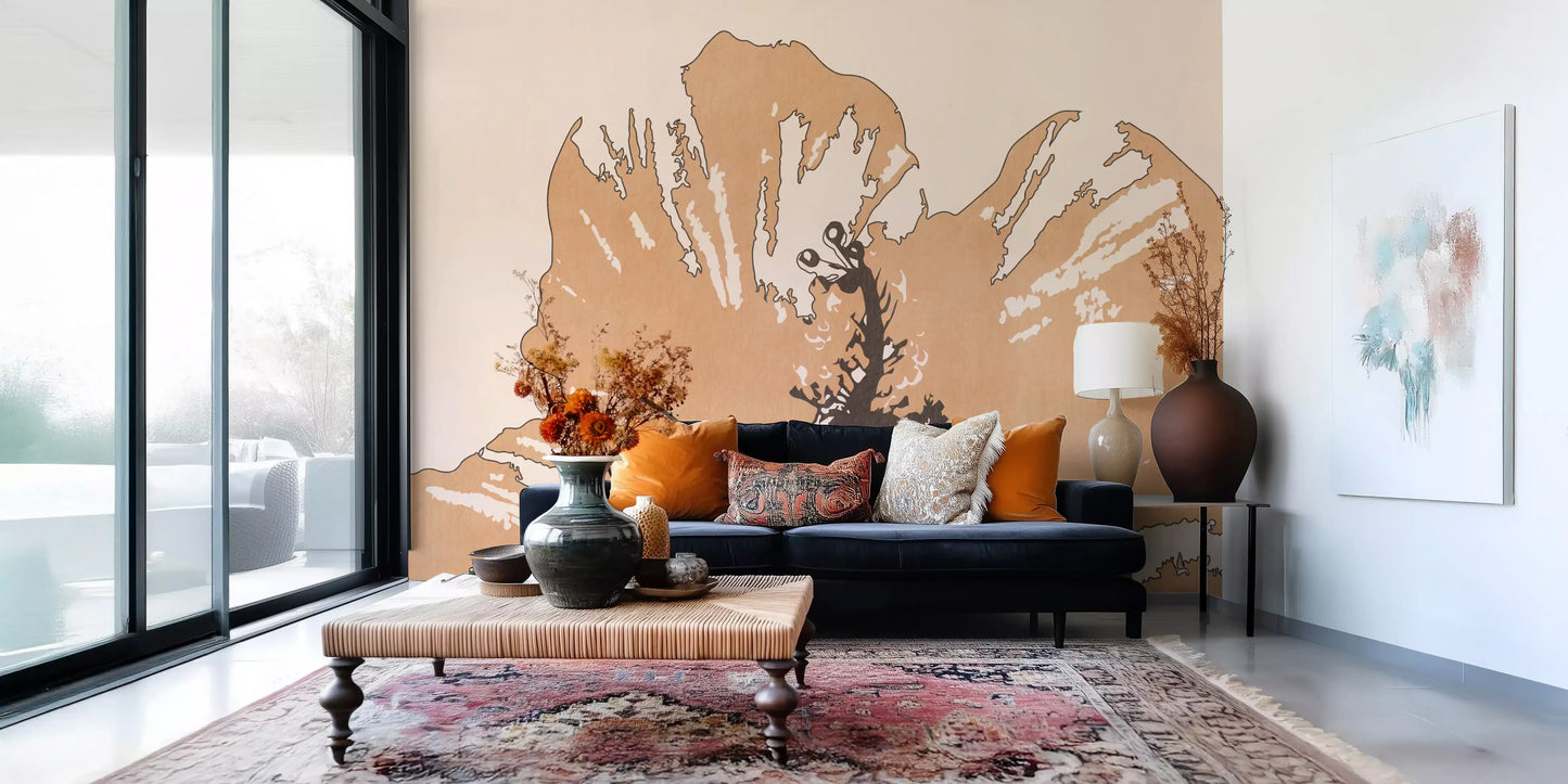Terra Bloom Silhouette Wall Mural