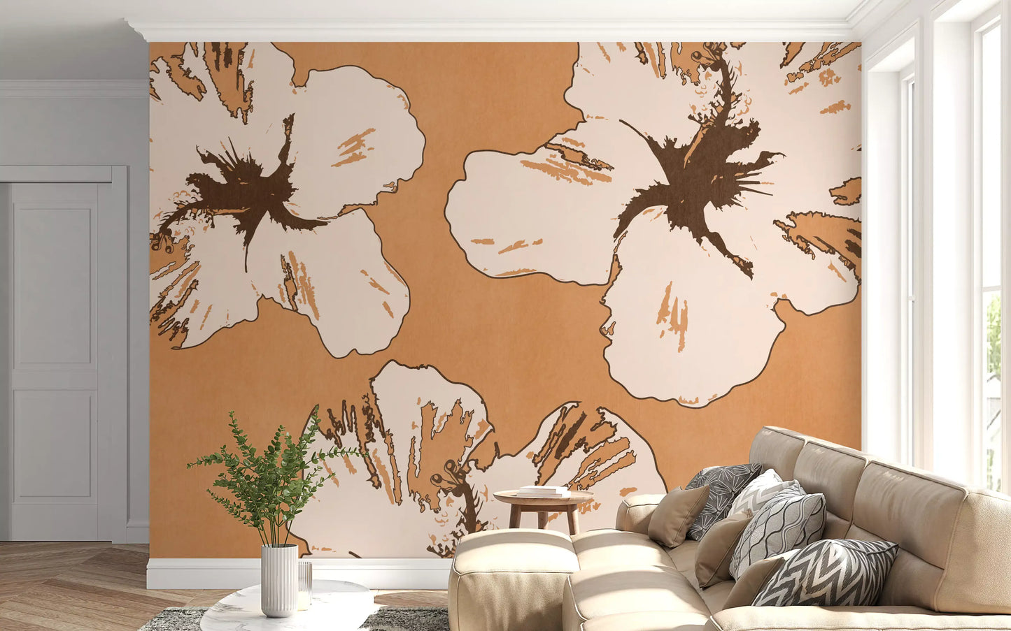 Mezcla cálida de hibiscos Wall Mural