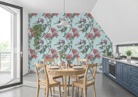 Botanical Blooming Serenity wallpaper with blush floral accents