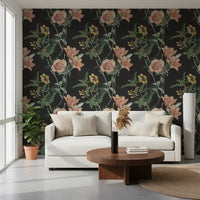 Traditional Botanical wallpaper with classic botanical illustration style