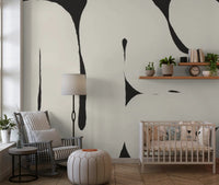 Modern neutral wall mural Abstract Flow curved design style
