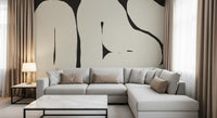 Living wall Abstract Flow Neutral Curves mural modern design