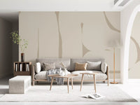 Smooth Flow wall mural with layered neutral shapes