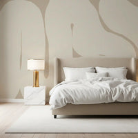 Bedroom styled Smooth Flow wall mural neutral curve pattern