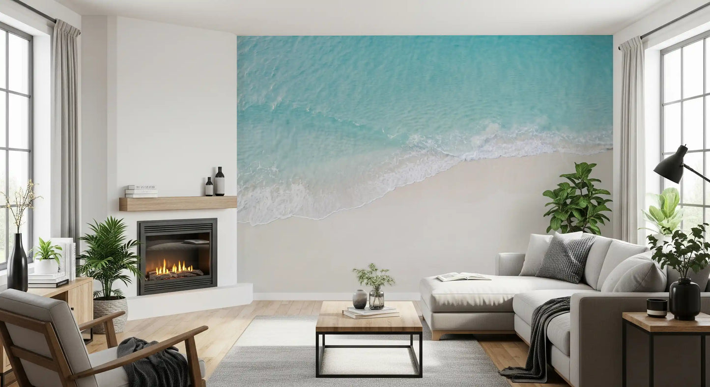Coastal water wall mural carrying Coastal Serenity beach view