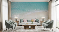 Soft beach mural with Turquoise Waters and clean coastal texture