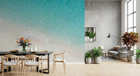 Aerial beach mural with Aqua Shoreline Bliss and wave flow