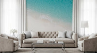 Turquoise water mural with Aqua Shoreline Bliss and sandy shore