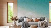 Beach view mural with Aqua Shoreline and natural wave texture