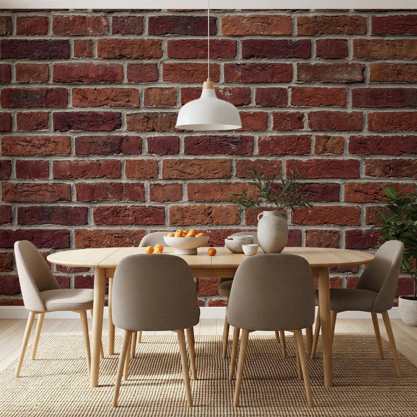Industrial brick wall mural with strong textured surface design