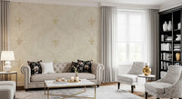 Living room showing Regal Scrollwork Elegance mural styling