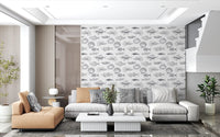 Fish Sketch Wallpaper with marine artwork and detailed monochrome movement