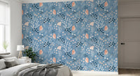 Ocean shell wallpaper featuring coral branches and playful sea life artwork