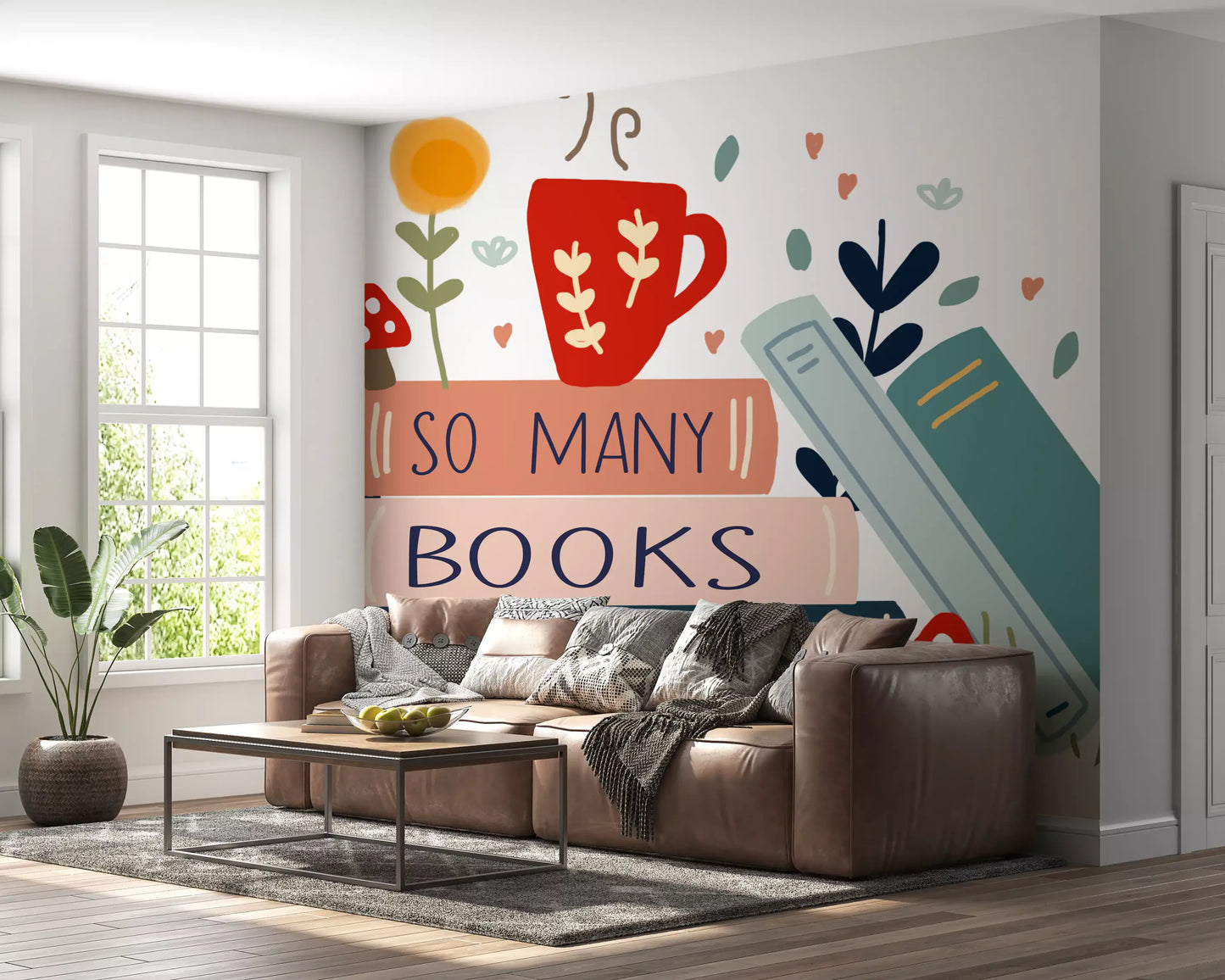 So Many Books, So Little Time Wall Mural