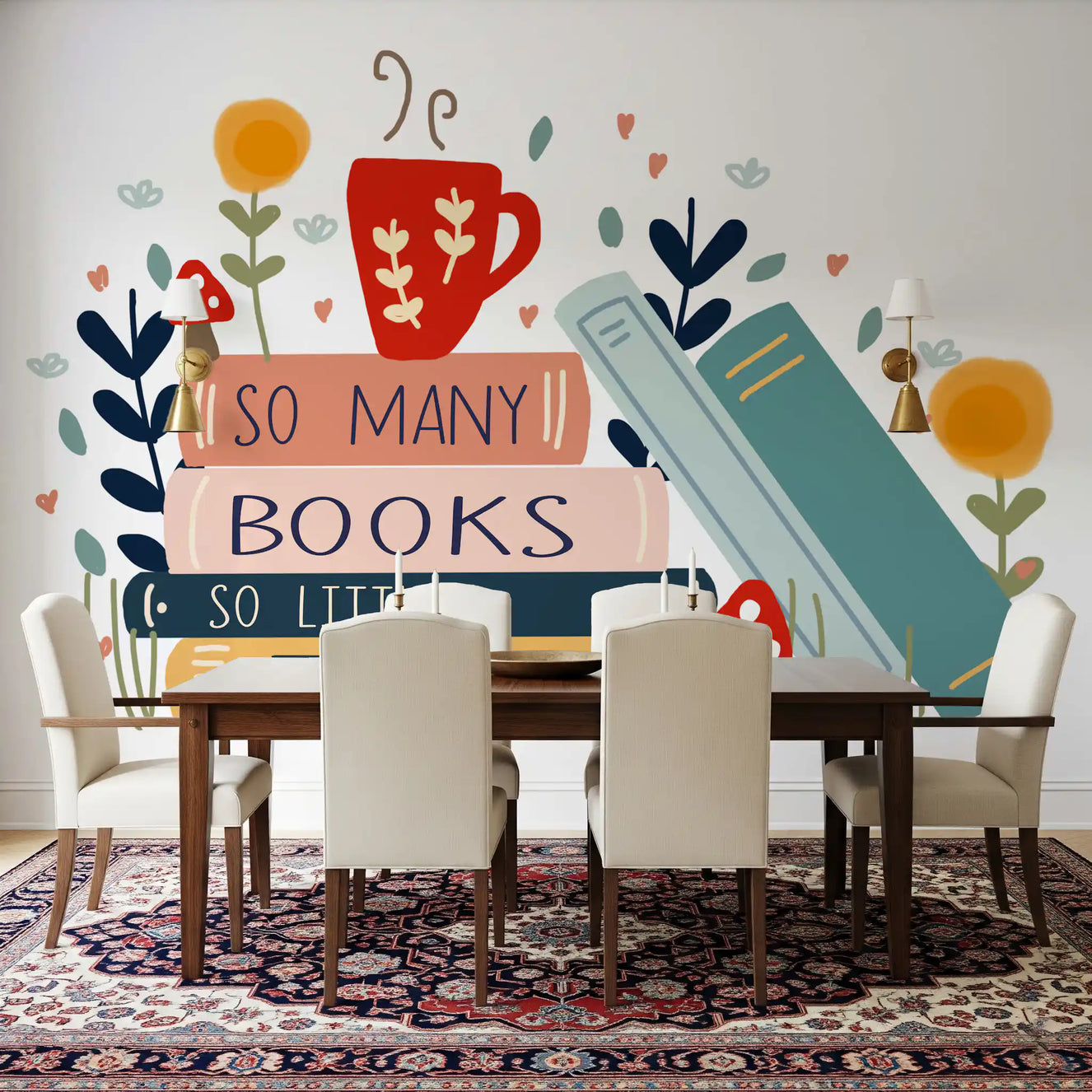 So Many Books, So Little Time Wall Mural