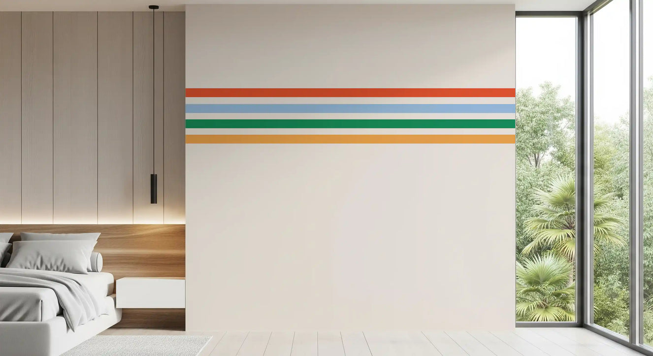 Retro Vibe Horizontal Stripes Wall Mural