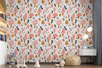 Charming forest motif gathered into Sweet Woodland Mushrooms wallpaper