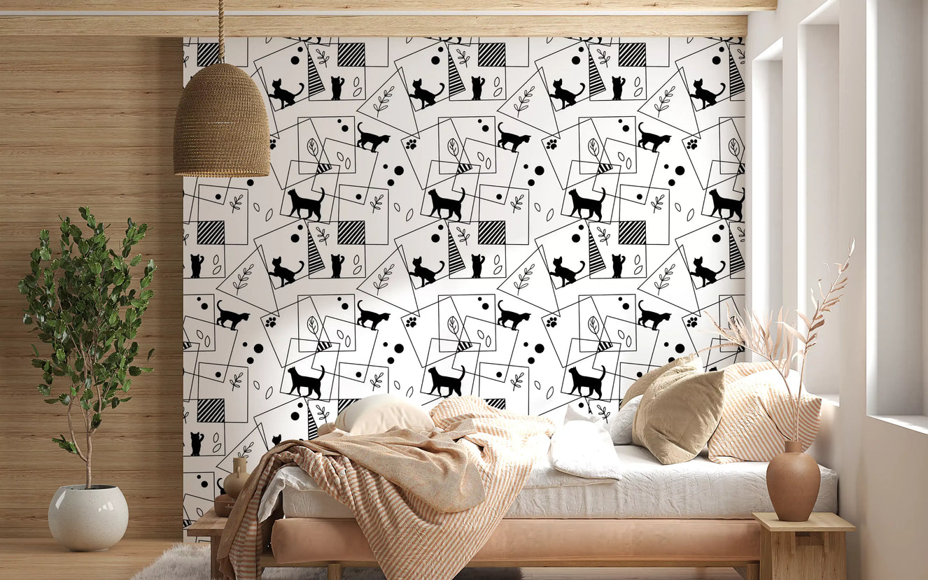Geometric Cats Wallpaper⁠
