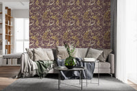Hallway finished in Heritage Floral Wallpaper with bird and vine detail