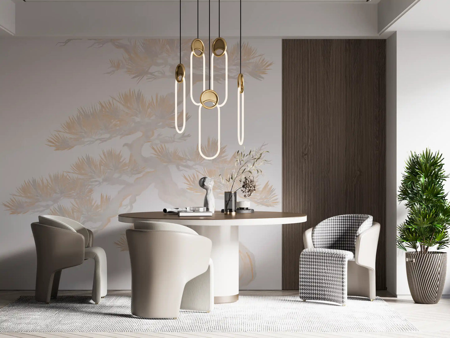 Matsu pine Pastel Japanese style  Wall Mural