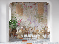 Romantic Wildflower Meadow wall mural covering the complete Café area 