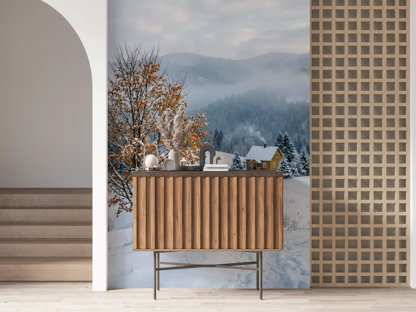 Golden Tree, Snowy Haven Wall Mural