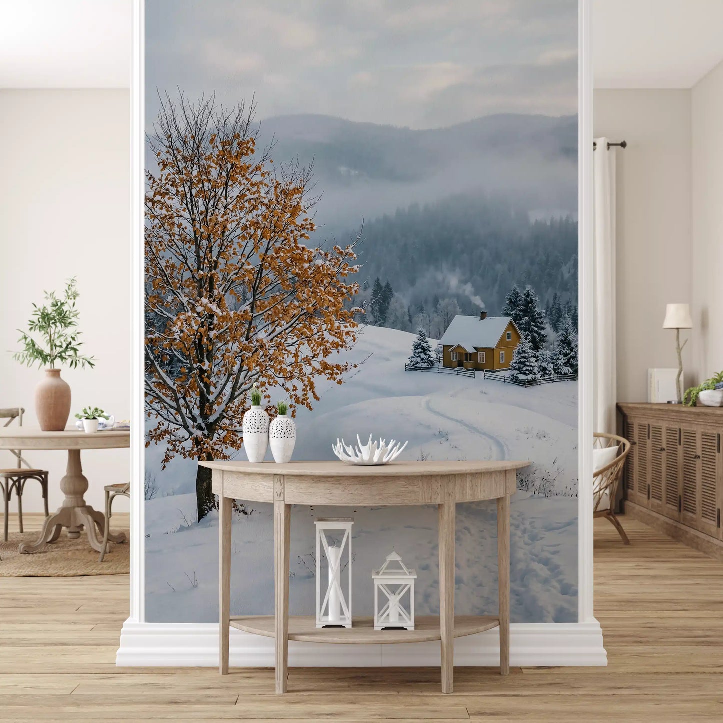 Golden Tree, Snowy Haven Wall Mural