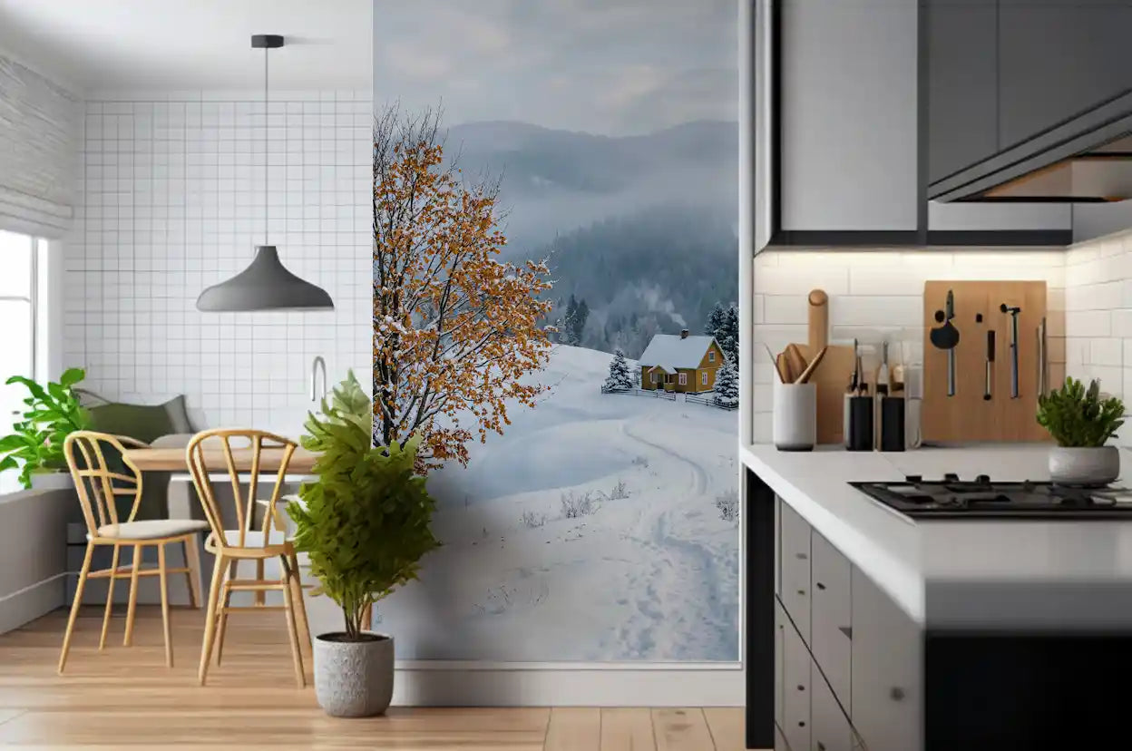 Golden Tree, Snowy Haven Wall Mural