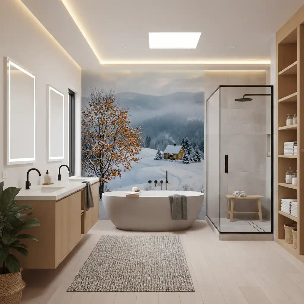 Golden Tree, Snowy Haven Wall Mural