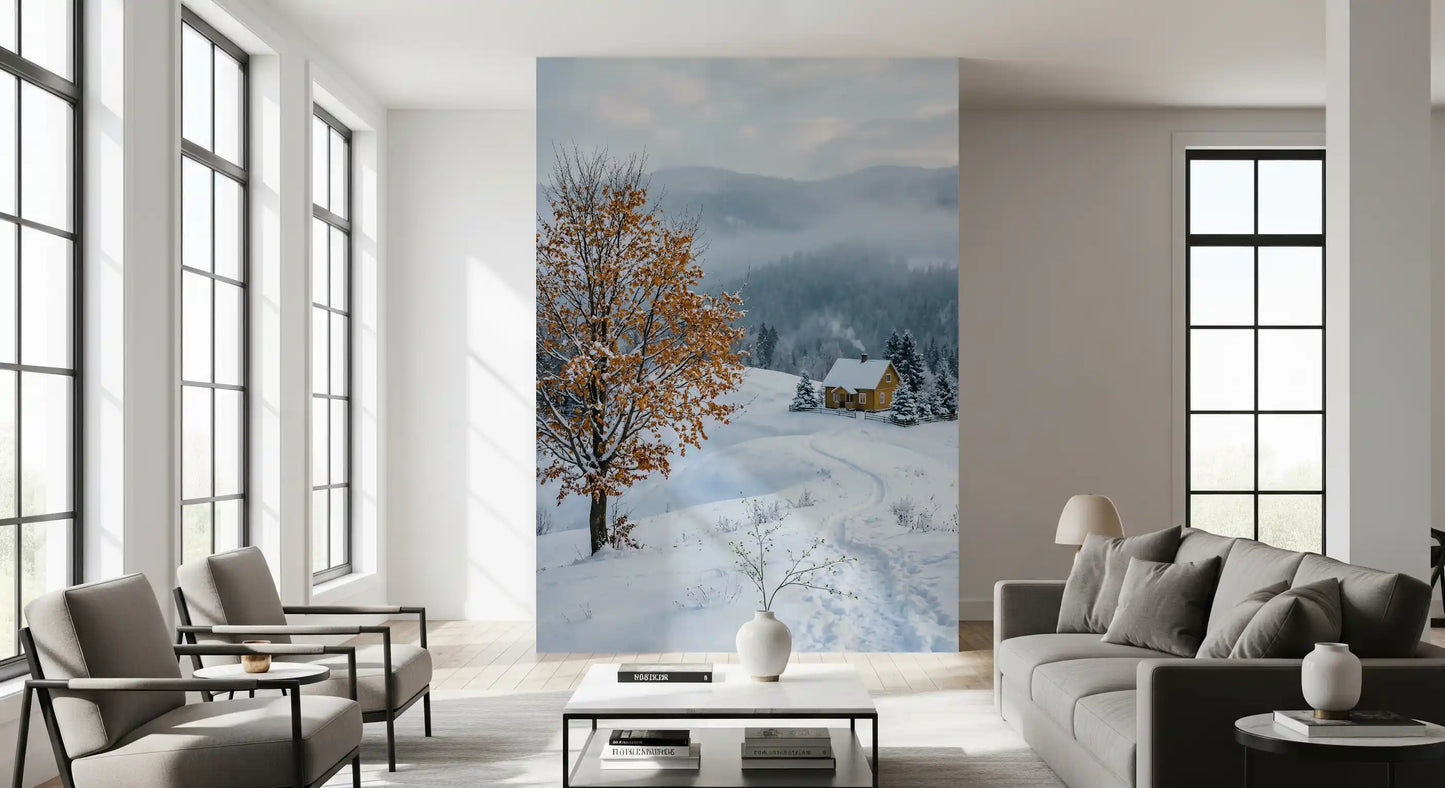 Golden Tree, Snowy Haven Wall Mural