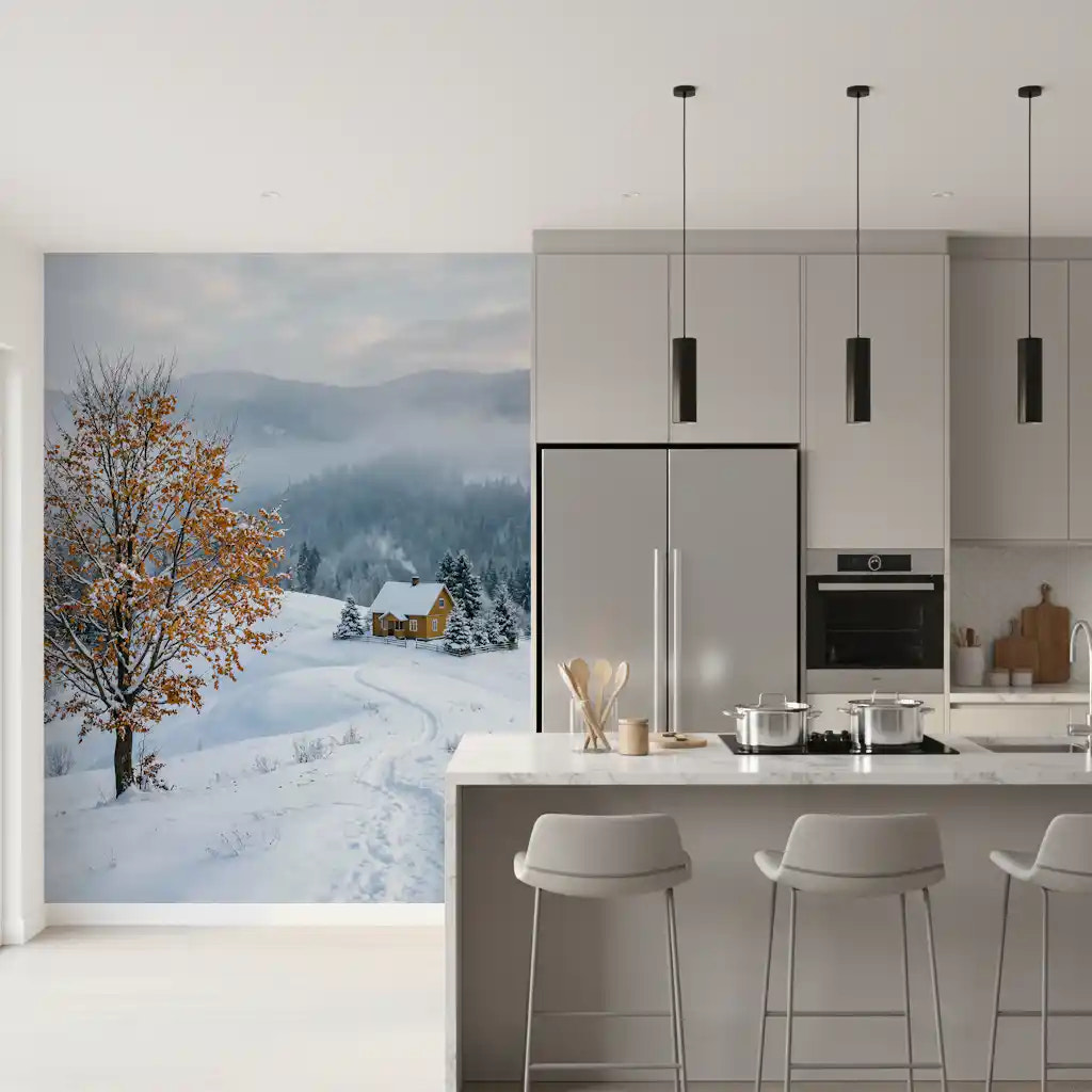 Golden Tree, Snowy Haven Wall Mural