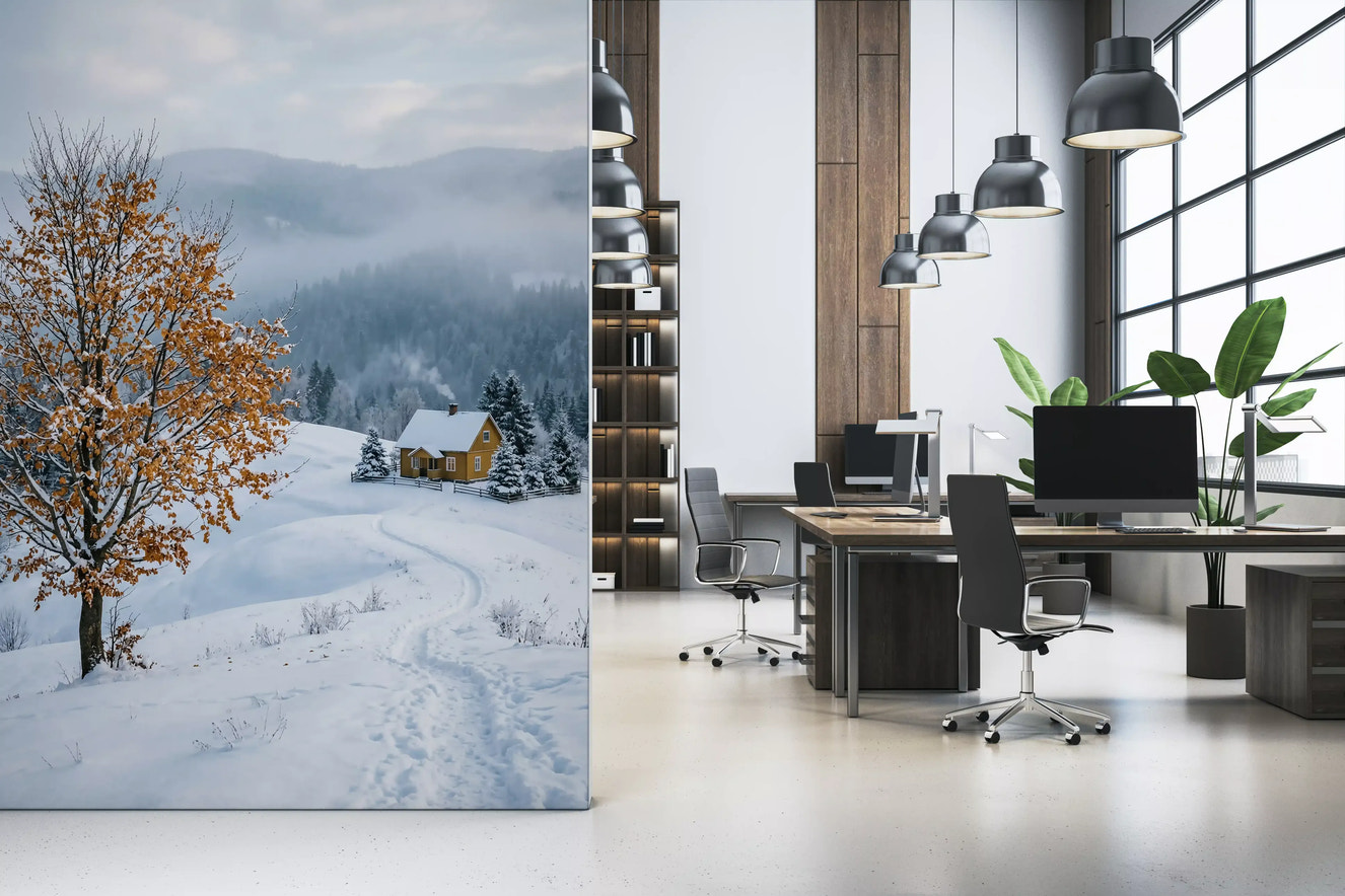 Golden Tree, Snowy Haven Wall Mural