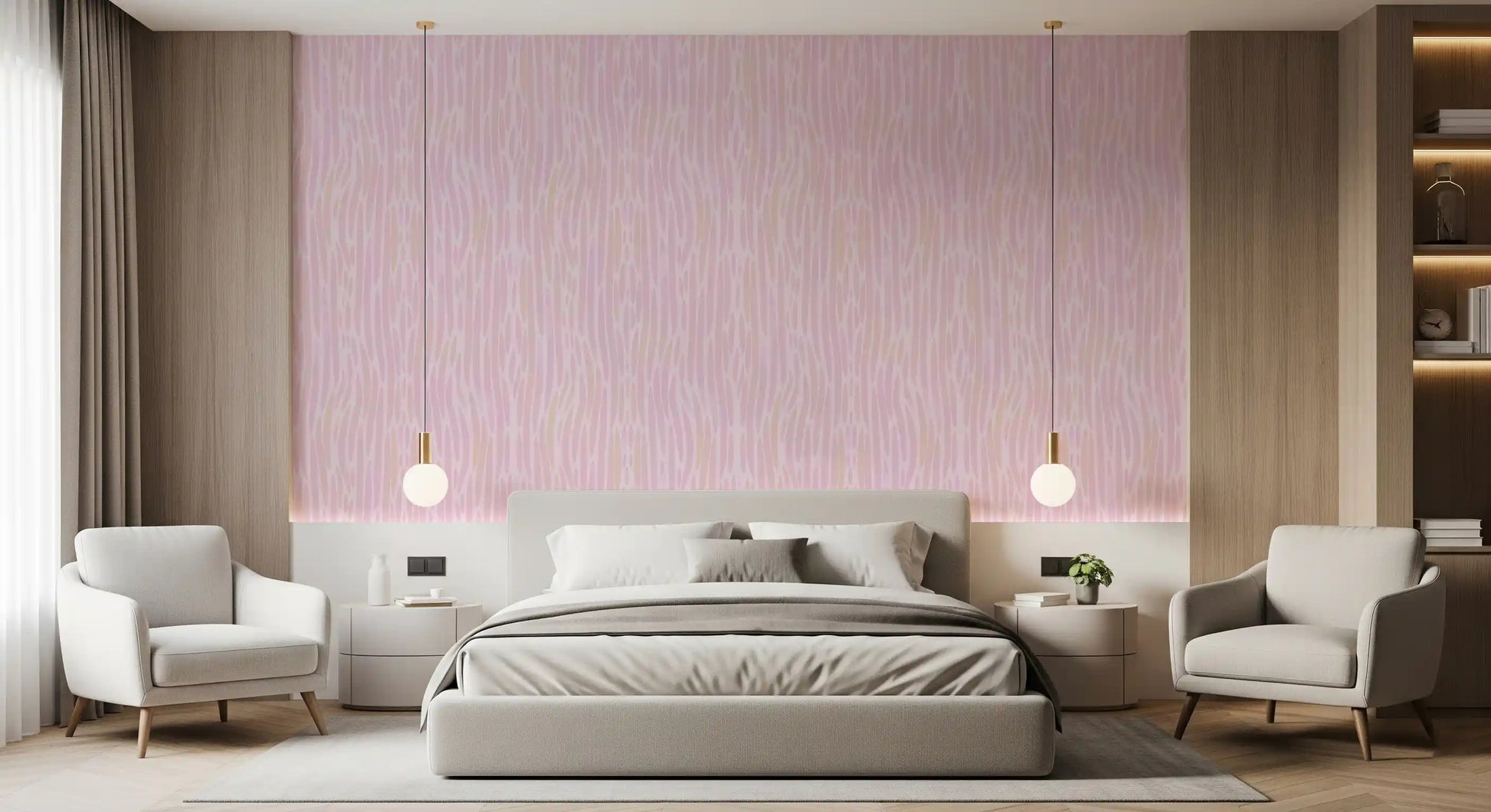 Brush-stroke pattern across the Ethereal Blush Strokes watercolor wallpaper