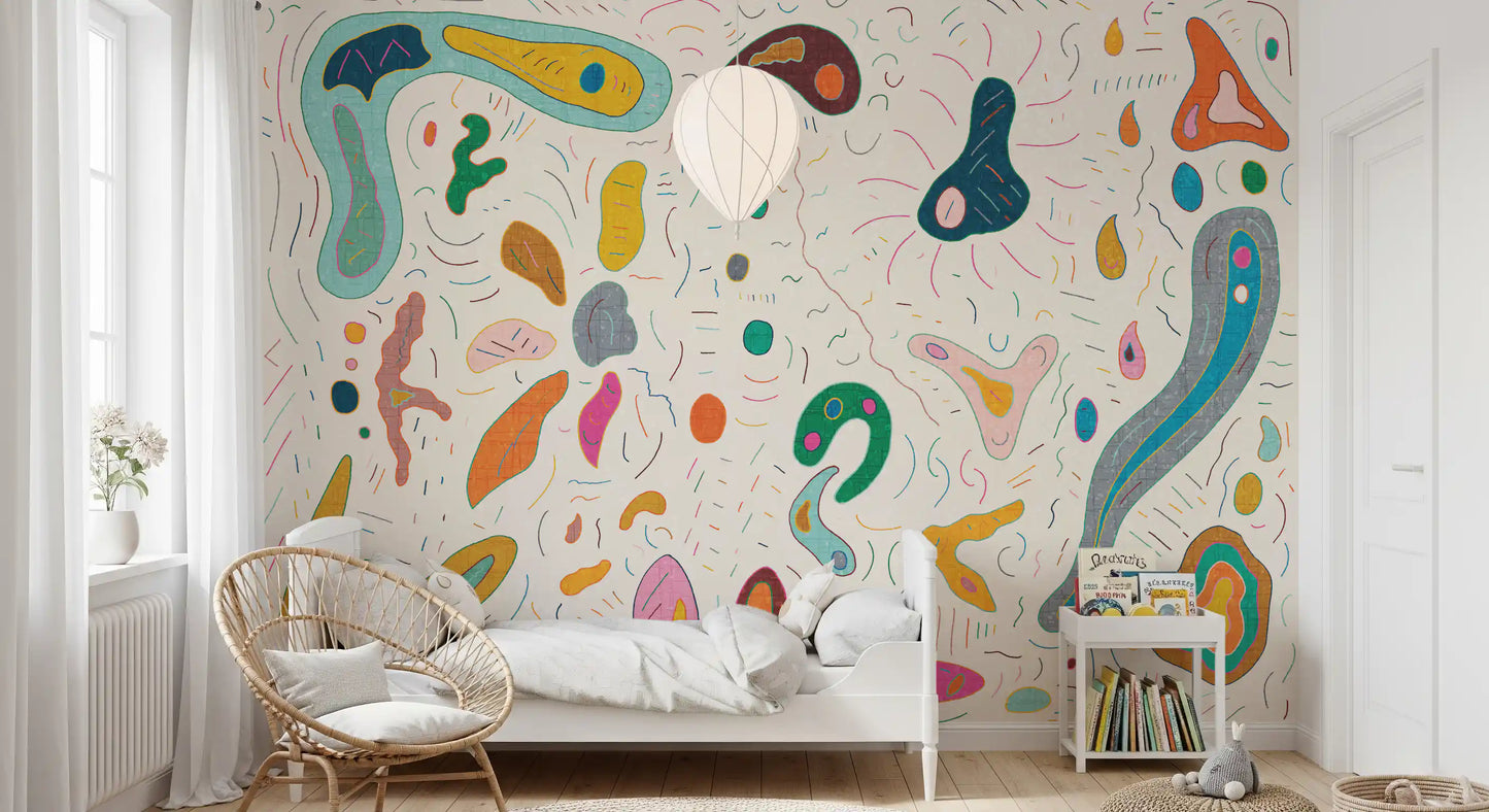 Playfull abstract shapes Wall Mural