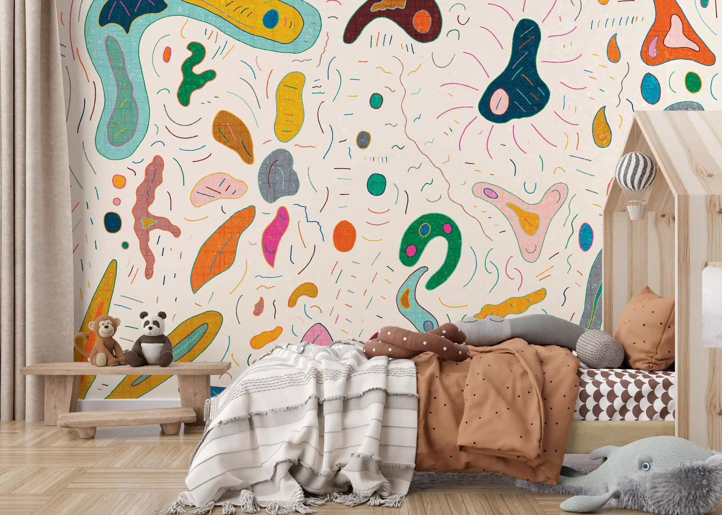 Playfull abstract shapes Wall Mural