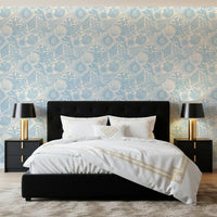 Scallop shell detail on the Boho Seashell Coral wallpaper surface