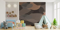 Pebble-like shapes overlap across the earthy organic layers wall mural surface