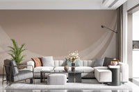 Wide hallway scene with Canvas Ripple Elegance curved wall mural