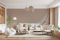 Quiet Lounge area framed by abstract ripple canvas wall mural