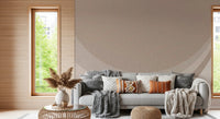 Overlapping arc shapes in muted neutrals on abstract geometry wall mural