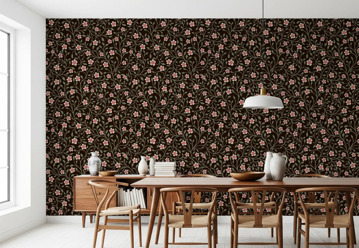 Dark Botanical Charm Wallpaper⁠